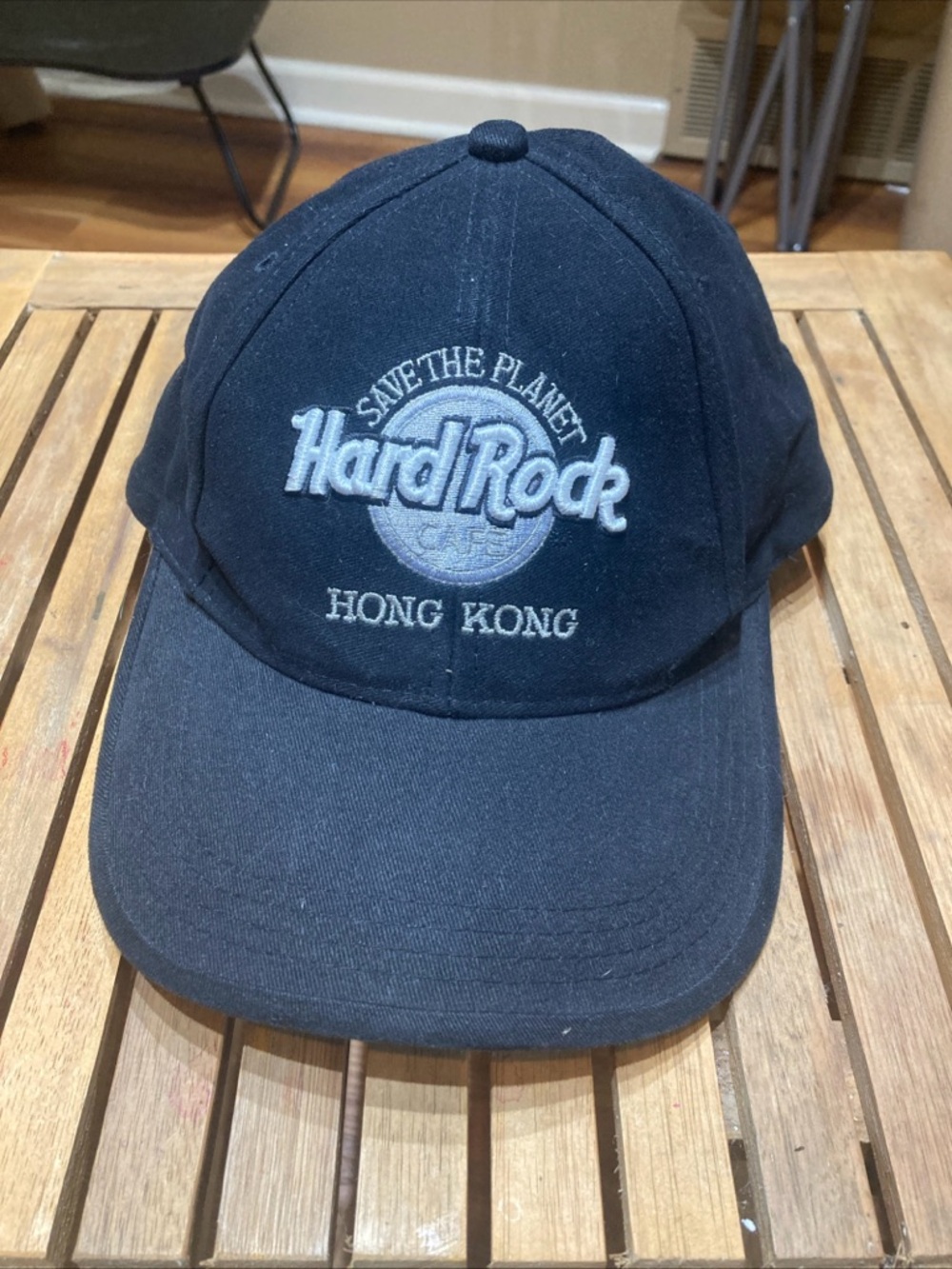 Hard Rock Cafe Hong Kong Save The Planet Love All Serve All Black OSFM Cap Hat